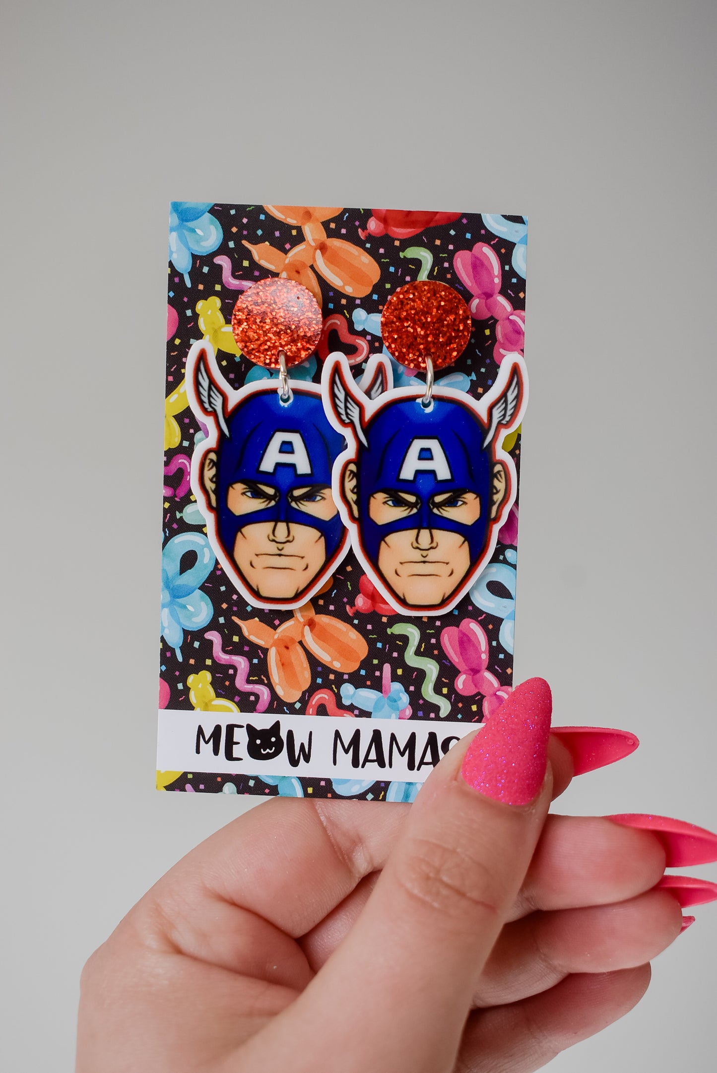 Captain American dangle earrings