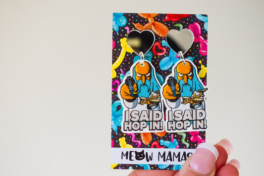 Spruce moose dangle earrings