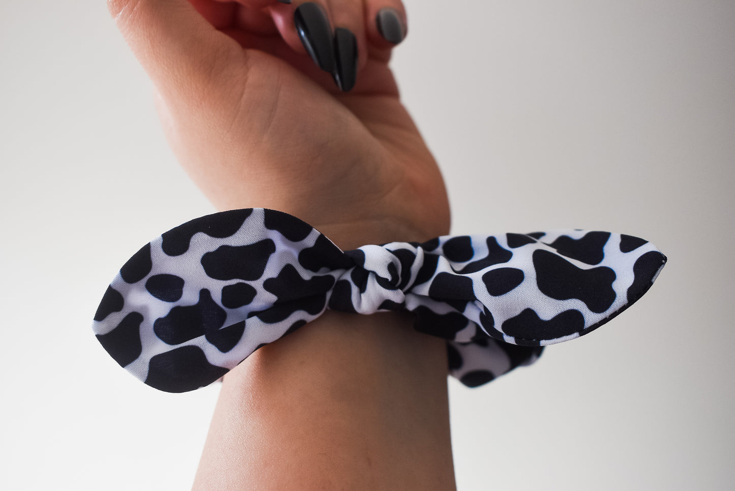 Cow print small twist scrunchie