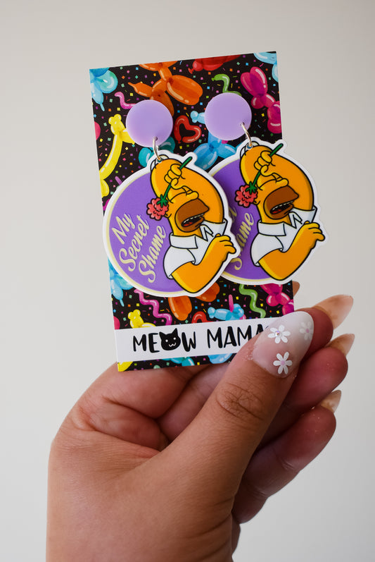 My secret shame dangle earrings