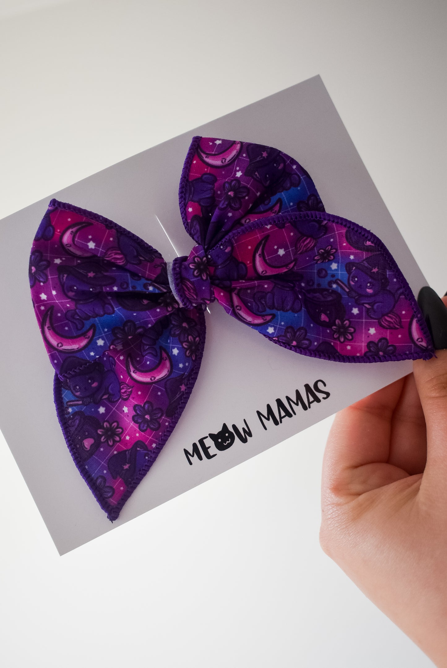 Witchy cats mini whimsical sailor bow