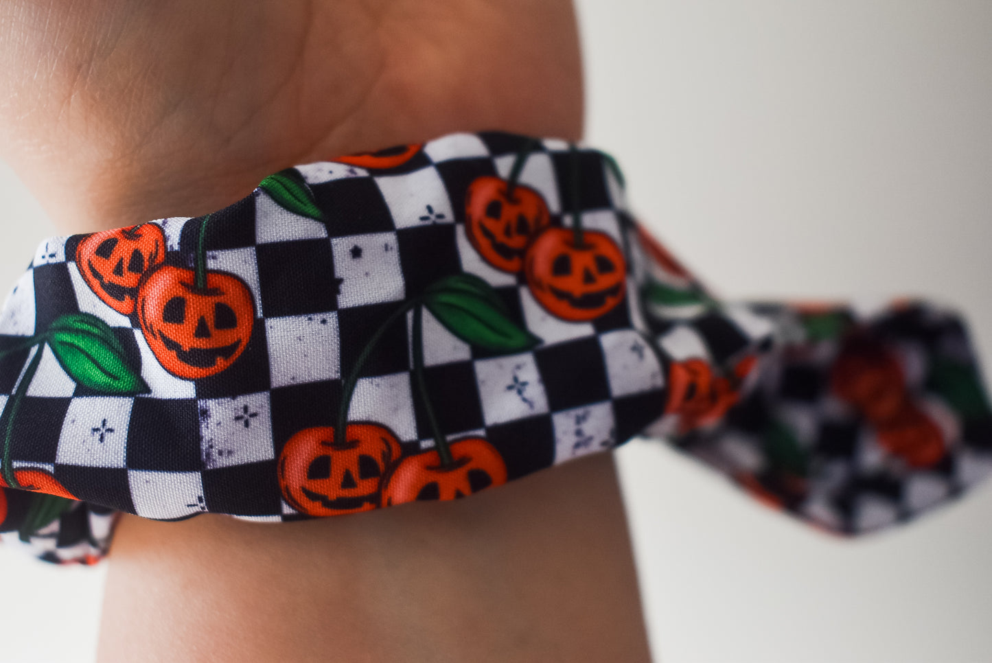 Pumpkin cherry small twist scrunchie