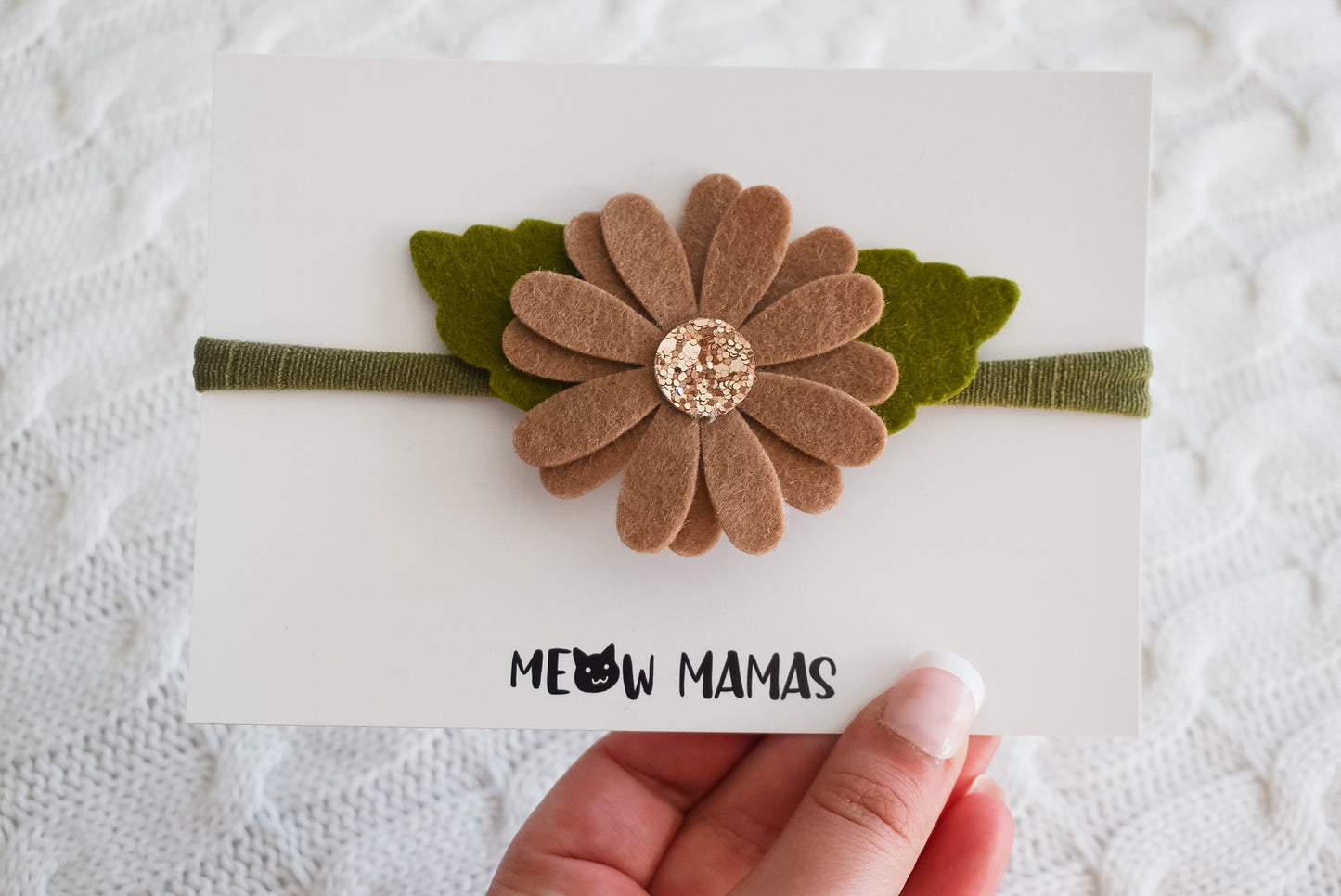 Large daisy headband Cocoa