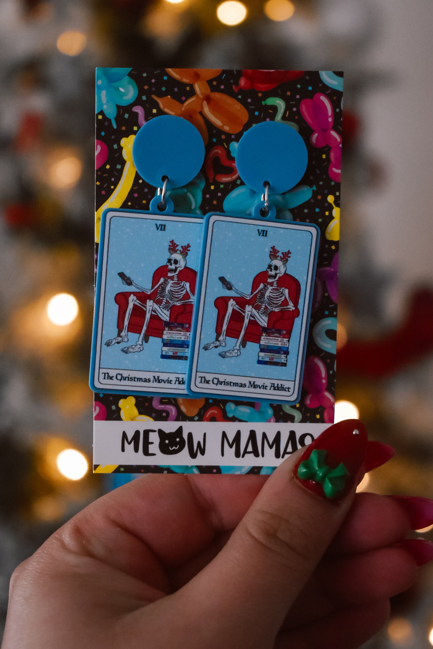 The Christmas movie addict dangle earrings