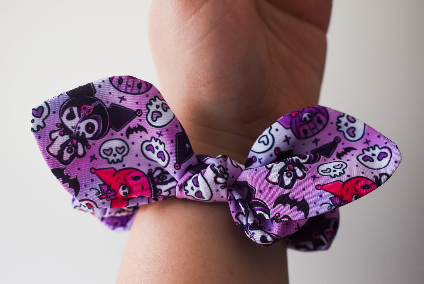 Spooky Kuromi small twist scrunchie