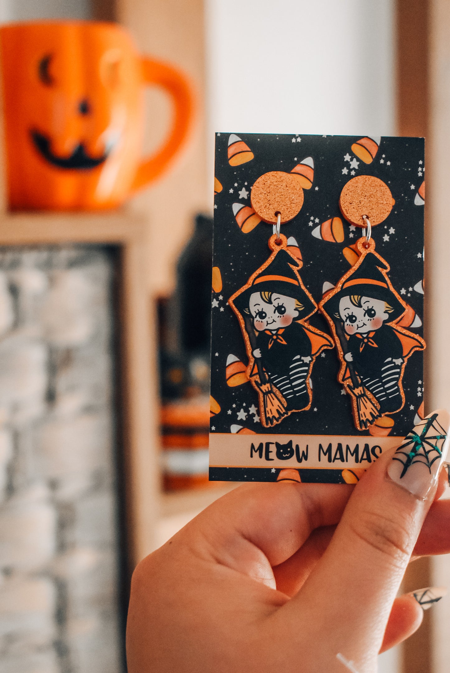 Kewpie witch Acrylic earrings