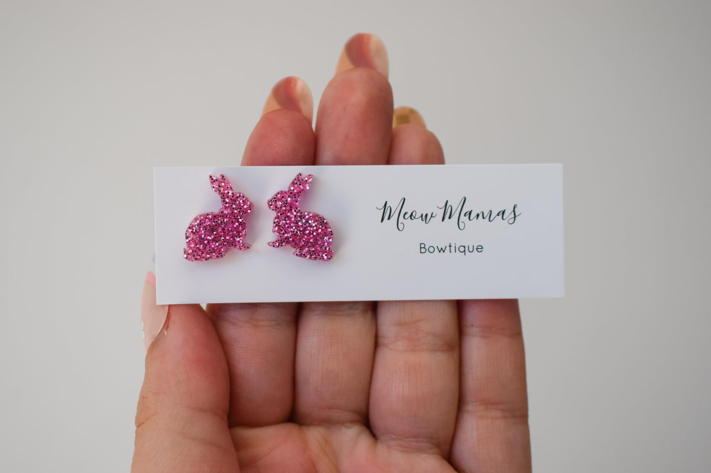 glitter Bunny studs