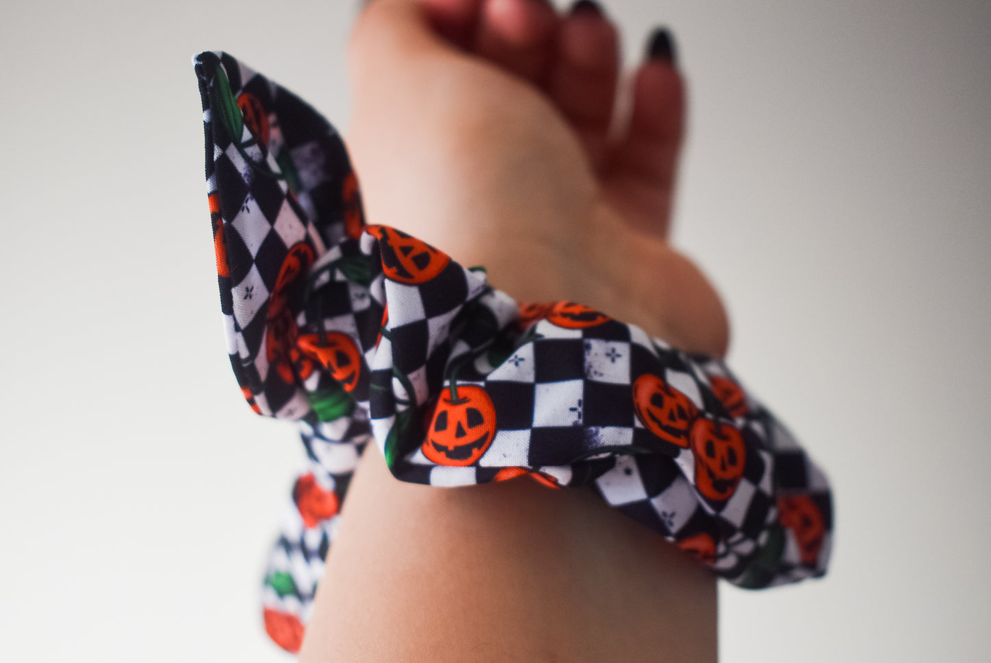 Pumpkin cherry small twist scrunchie