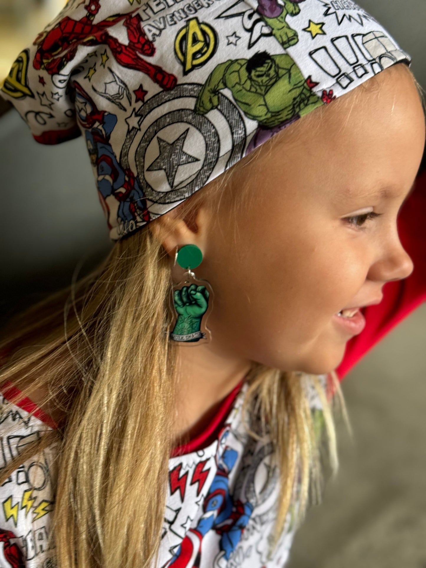 Hulk smash tattoo style Acrylic earrings