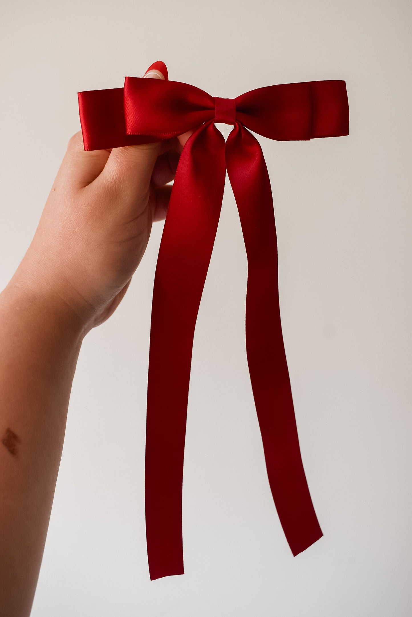 Deep red red Skinny ribbon bow