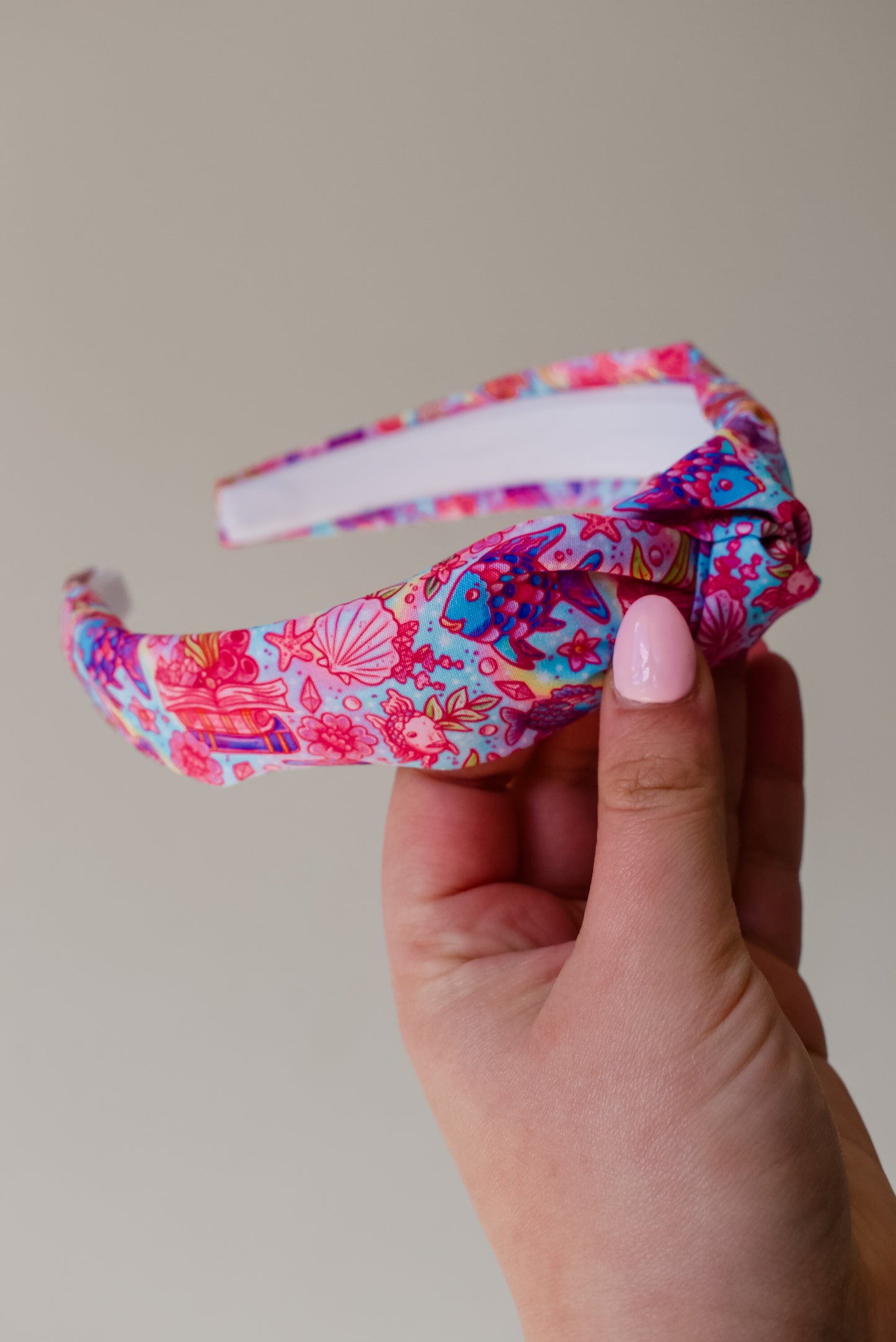 Pastel rainbow fish hard headband