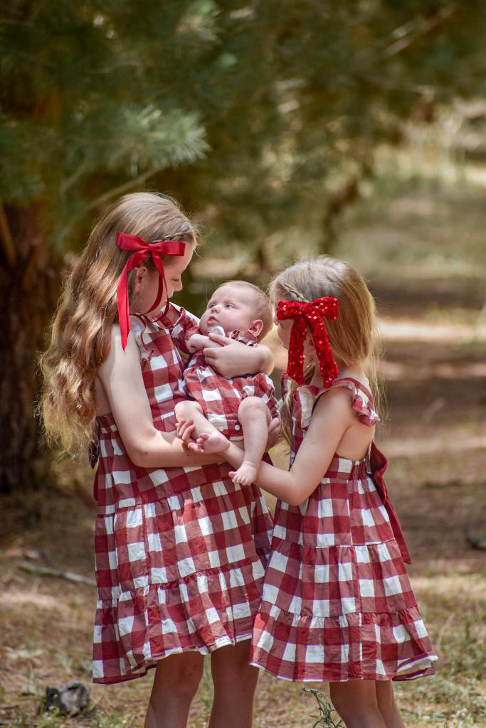Deep red red Skinny ribbon bow