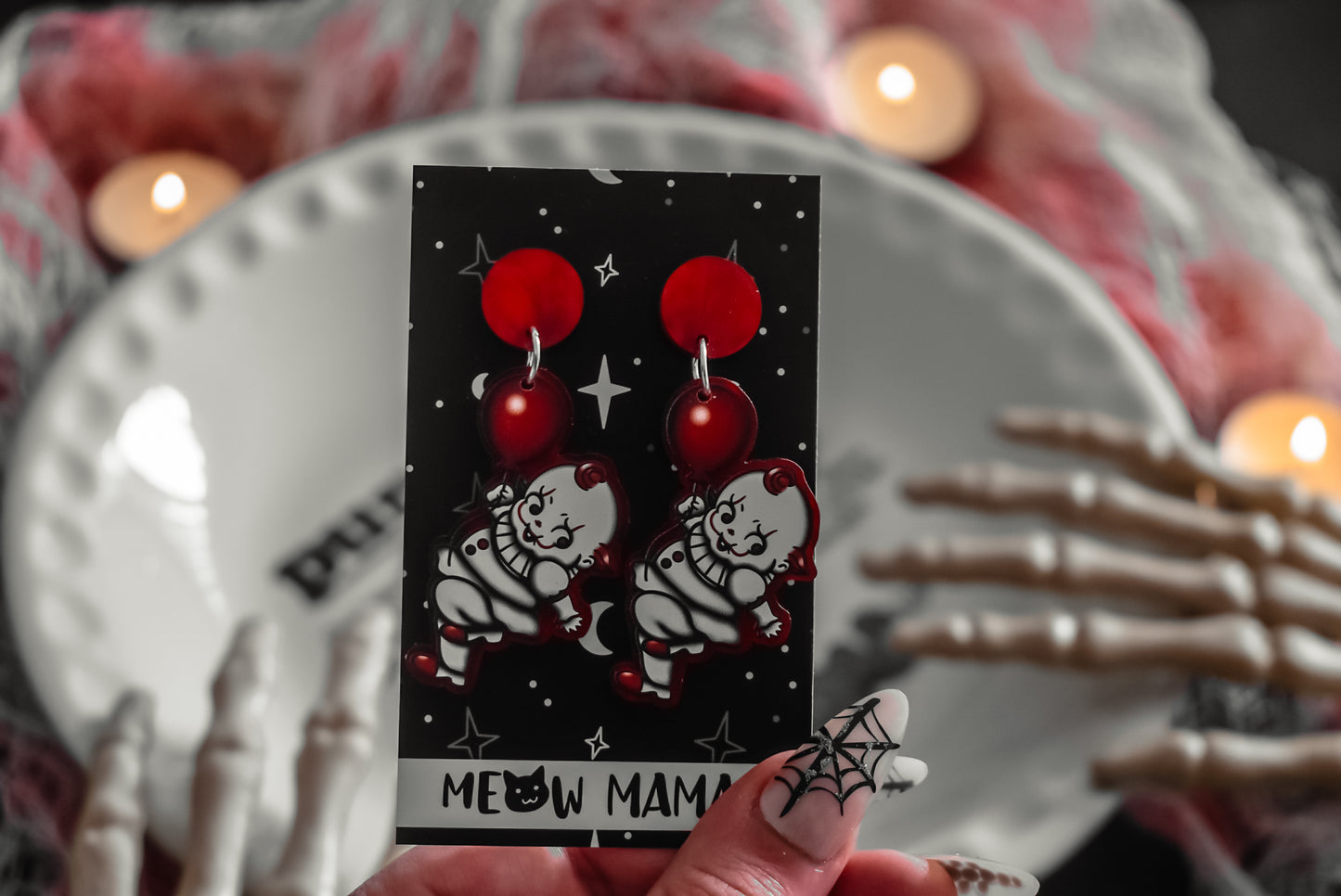 Kewpie pennywise Acrylic earrings