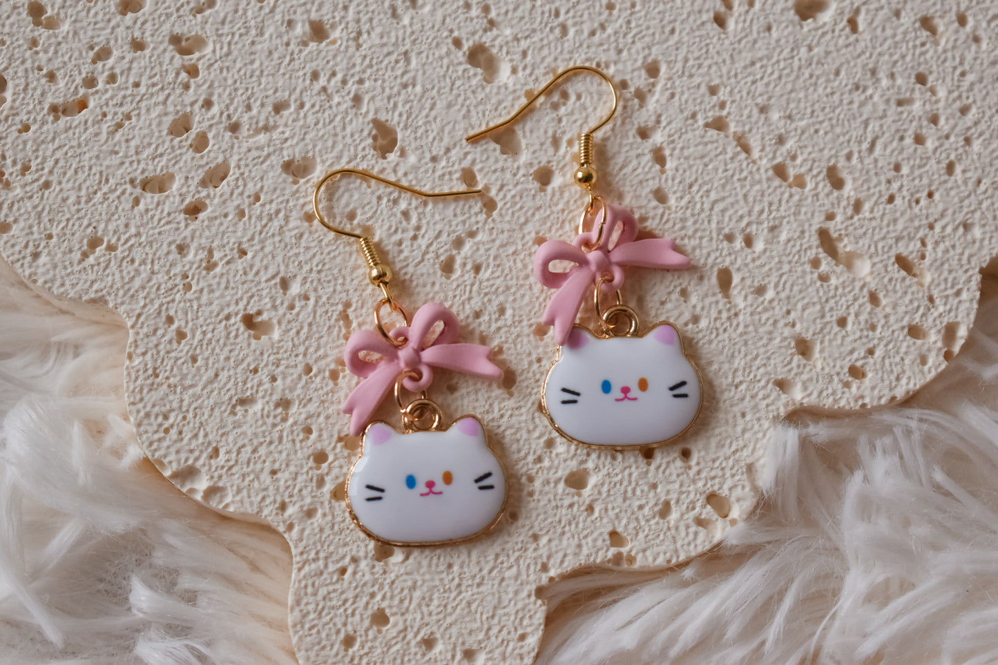 Kawaii cat earrings PINK