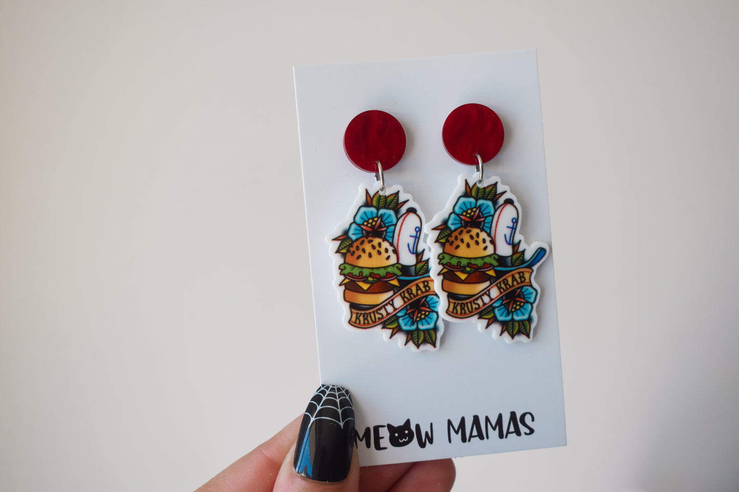 Krusty krab dangle earrings
