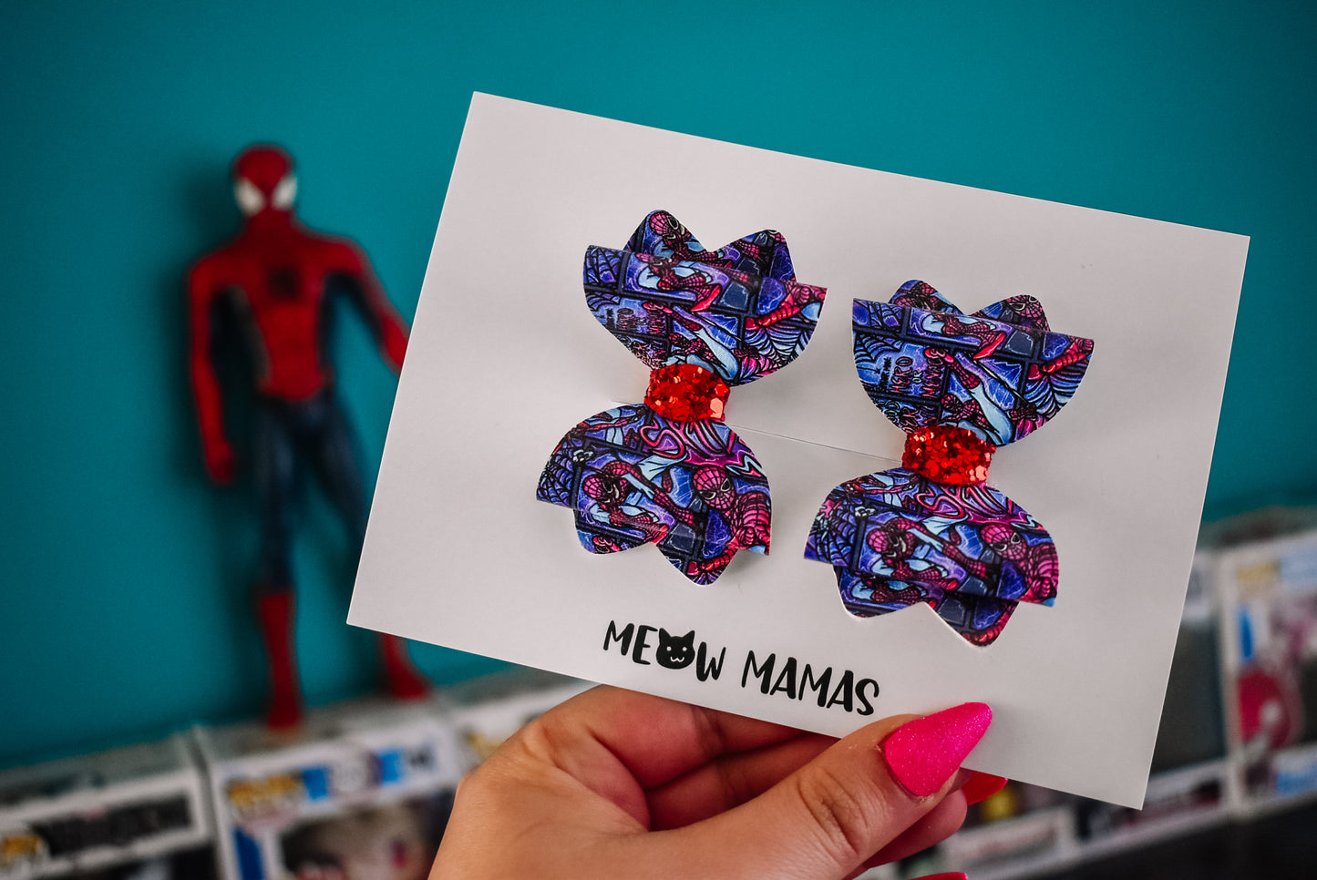 Spiderman comic scene pigtail set