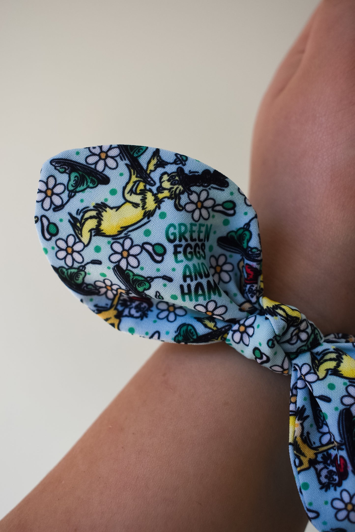 Green Eggs twist scrunchie