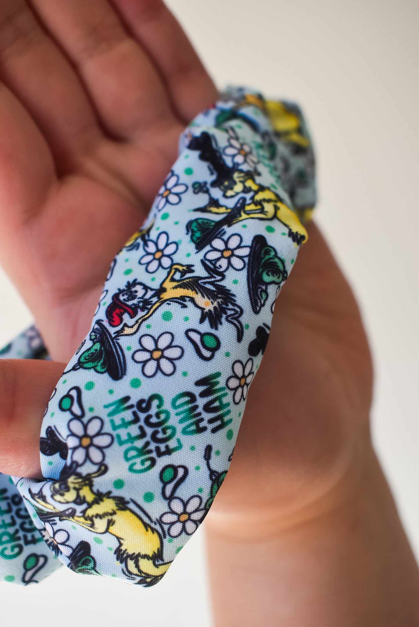 Green Eggs twist scrunchie