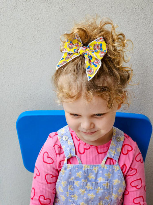 Yellow mr potato head mini whimsical sailor bow