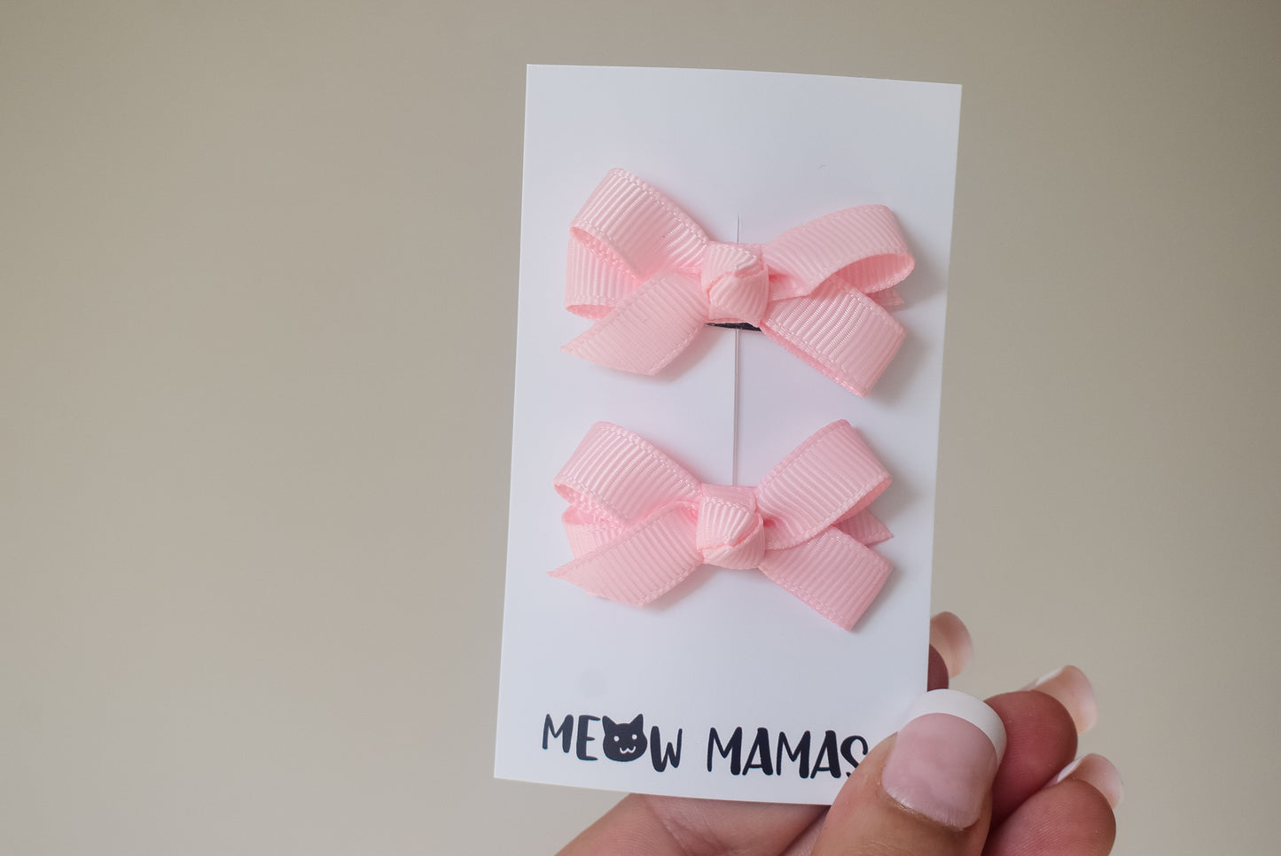 Boutique baby ribbon clips BABY PINK