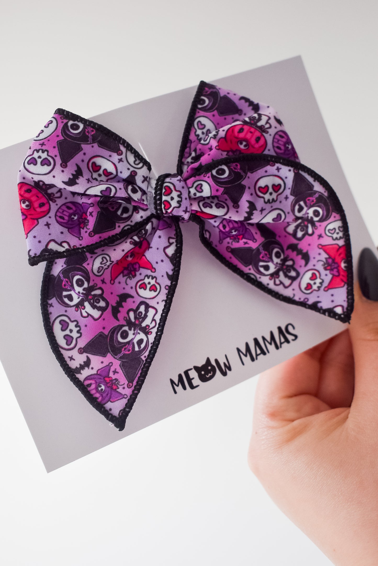 Spooky kuromi mini whimsical sailor bow