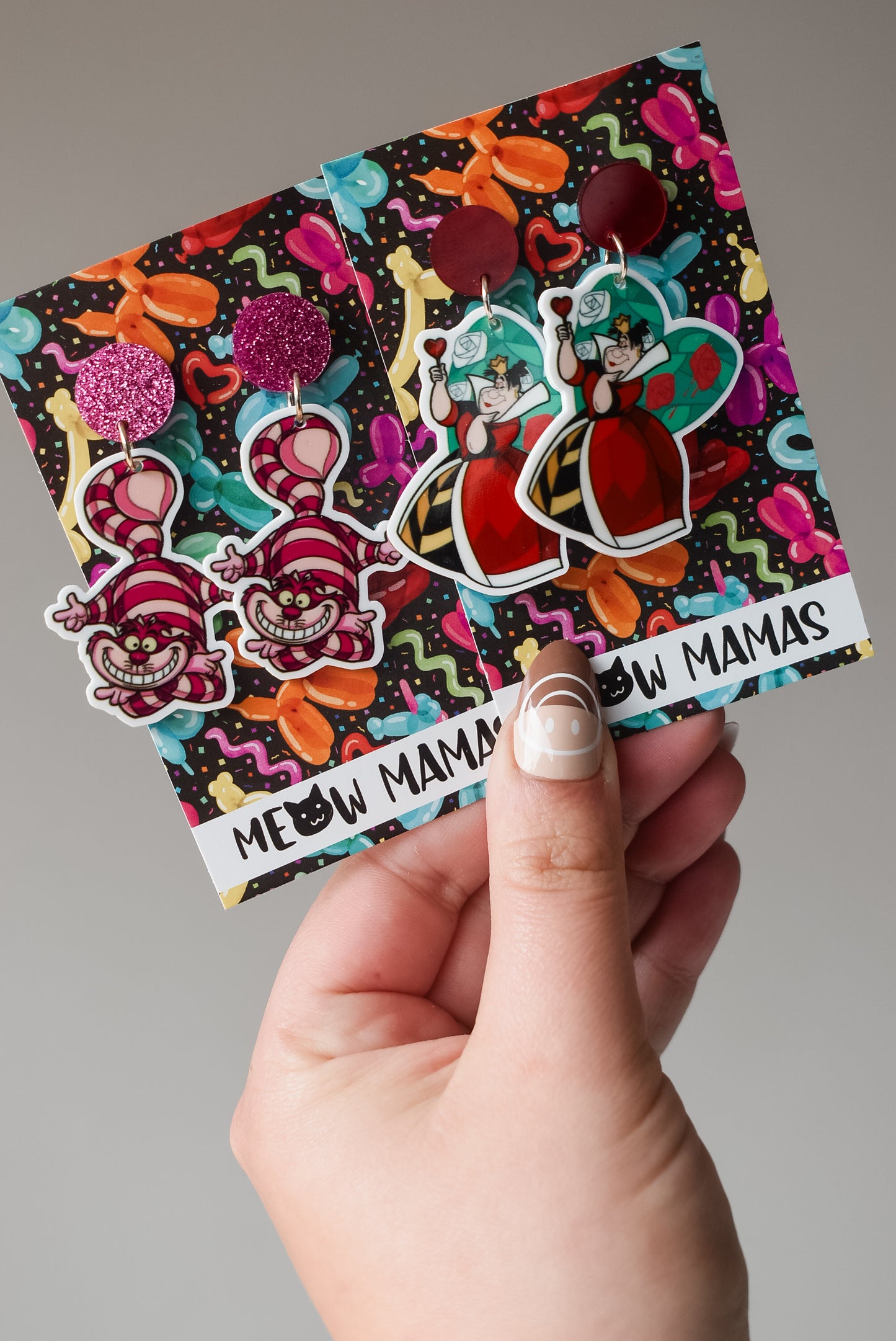 Cheshire Cat dangle earrings