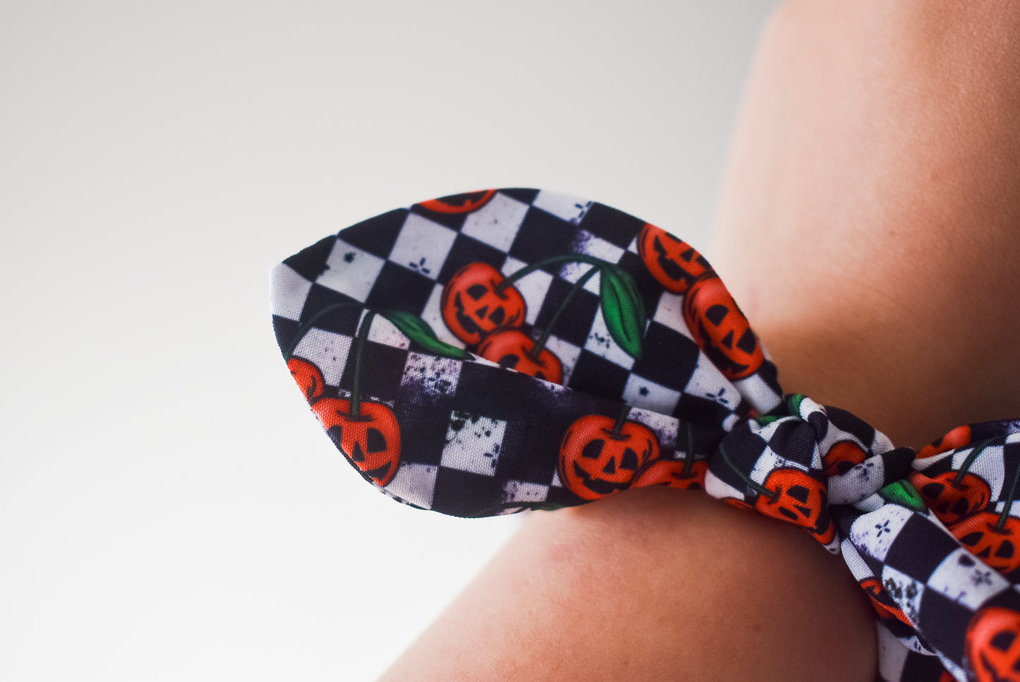 Pumpkin cherry small twist scrunchie