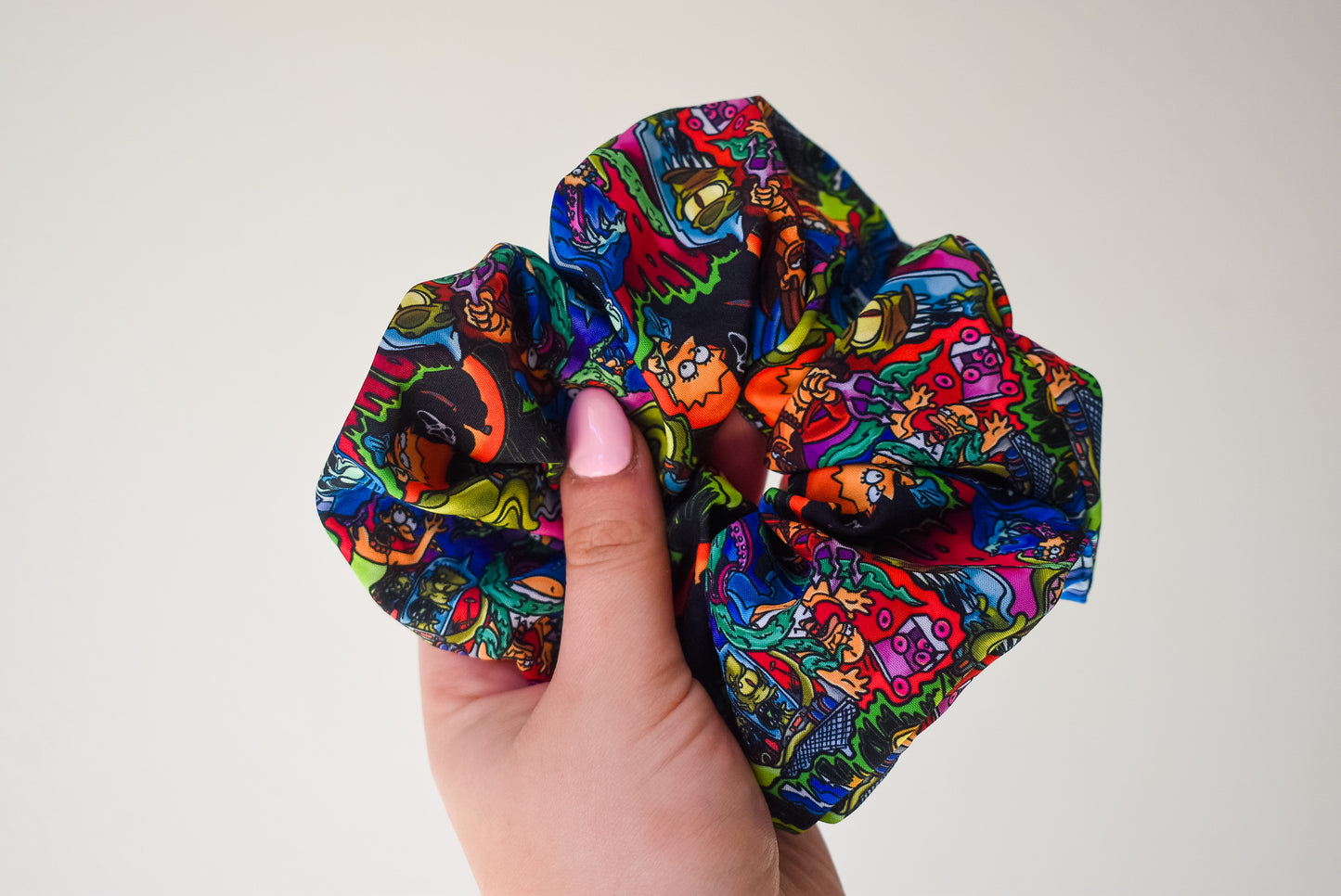 Vibrant Treehouse of horror scrunchie