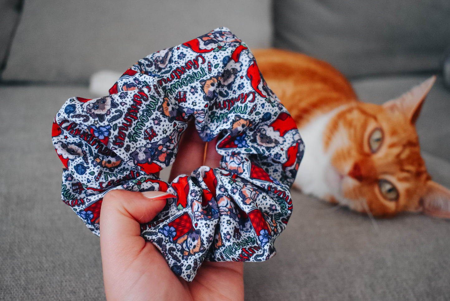 Meowy christmas scrunchie