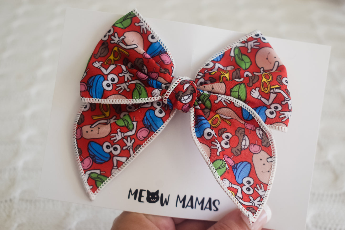 Red mr potato head mini whimsical sailor bow