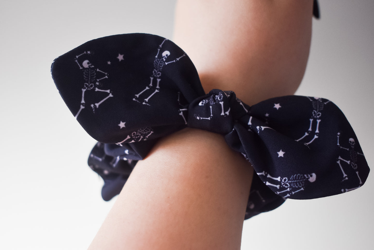 Dancing skeletons small twist scrunchie