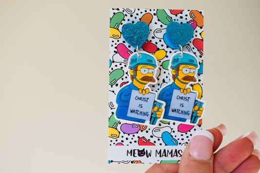 Christ is watching dangle earrings