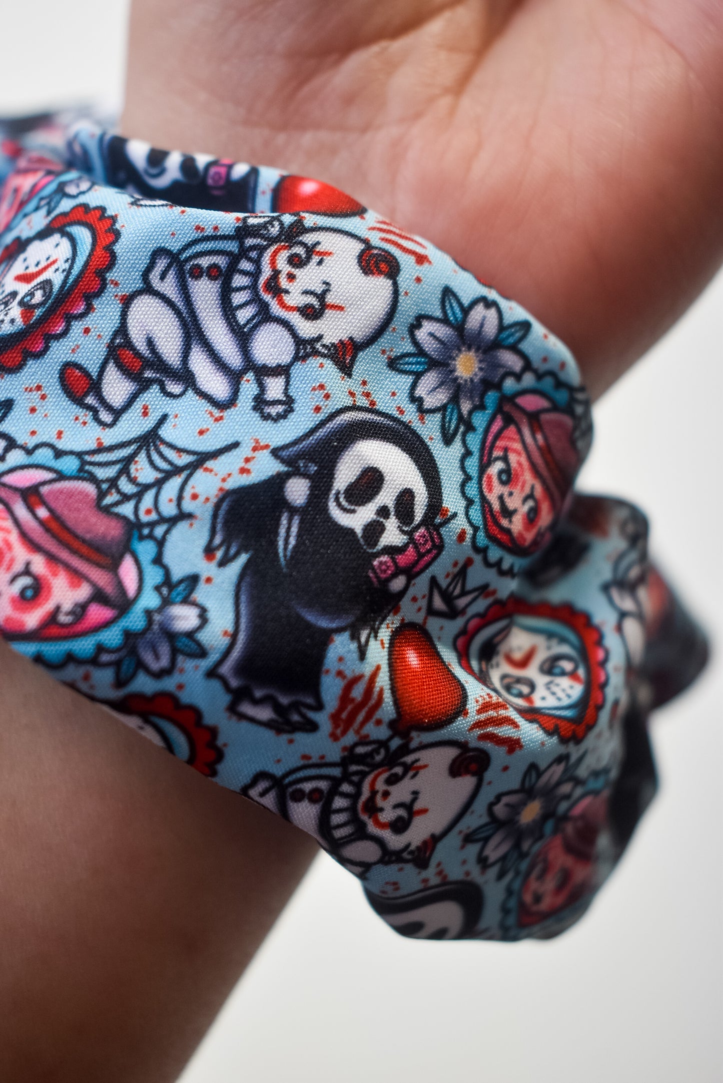 Kewpie horror scrunchie