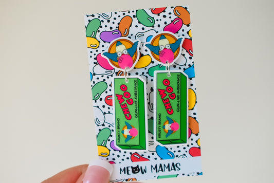 Krusty brand Chewy goo dangle earrings