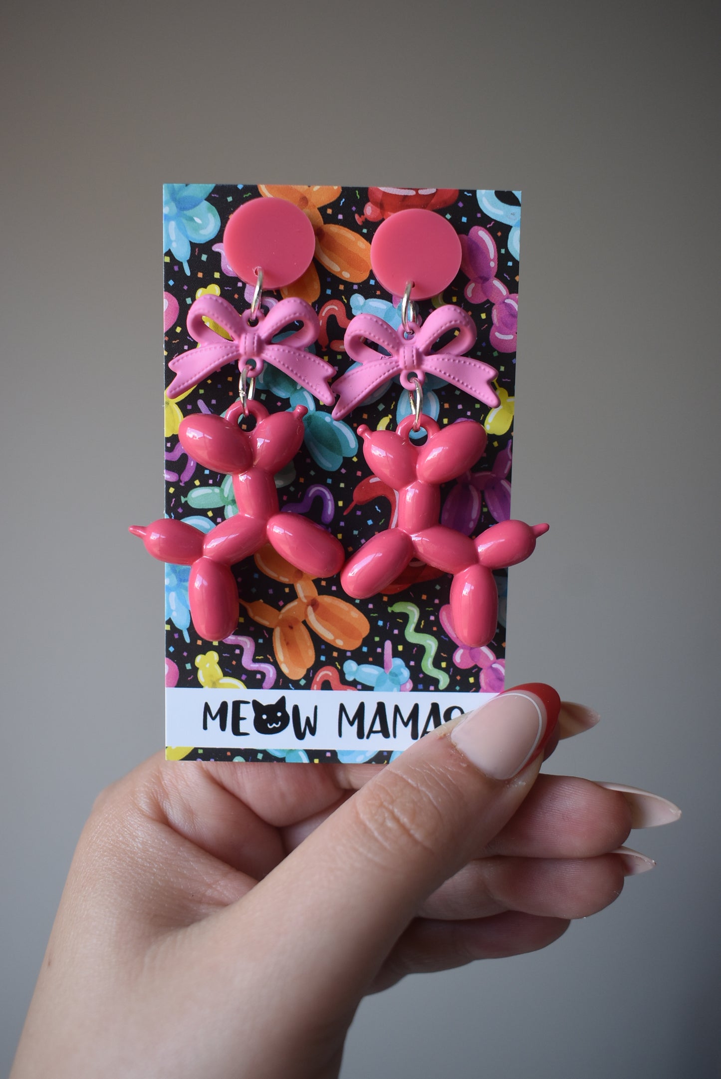 Balloon dog earrings DARK PINK