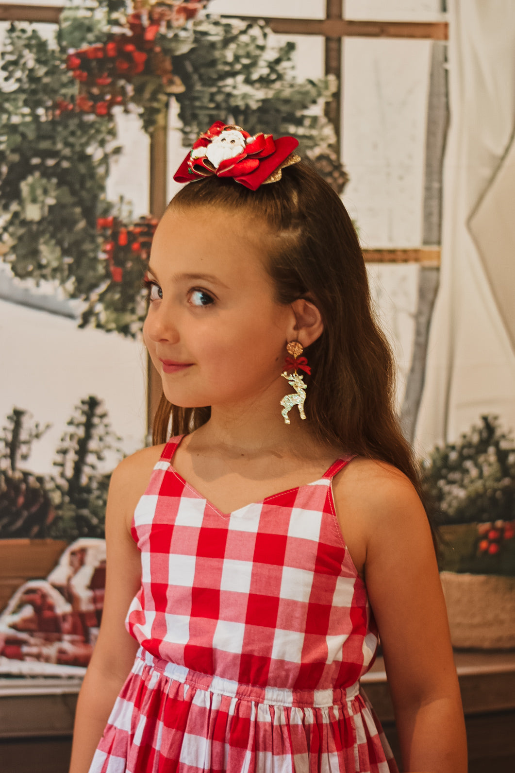 Reindeer dangle Acrylic earrings GOLD