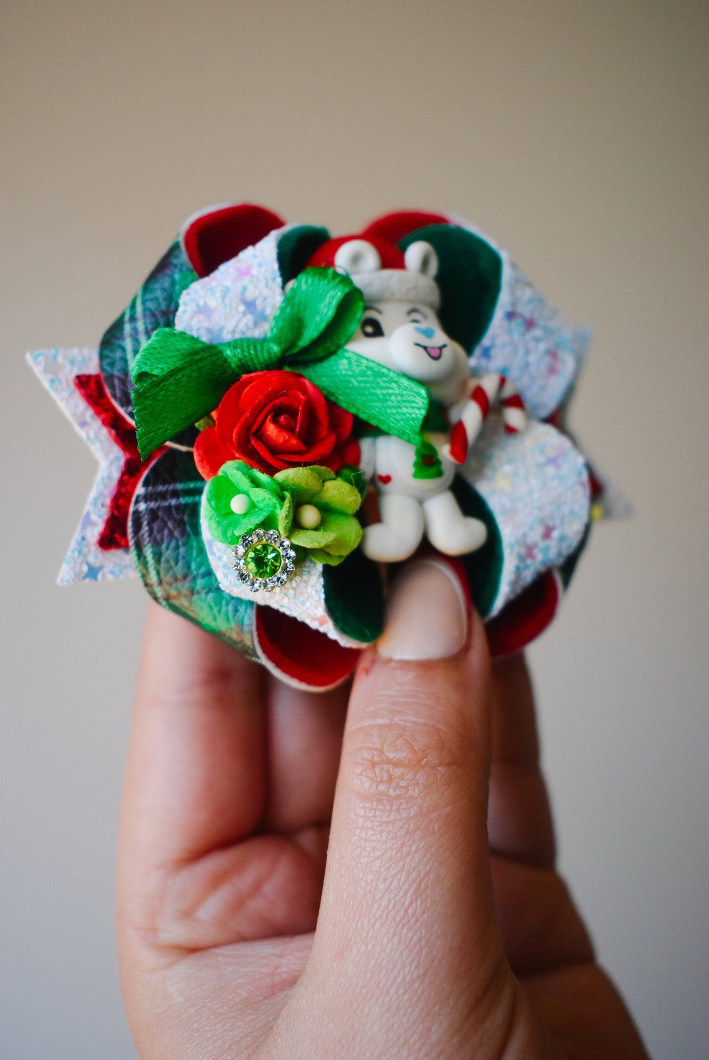 WHITE bear Christmas clay