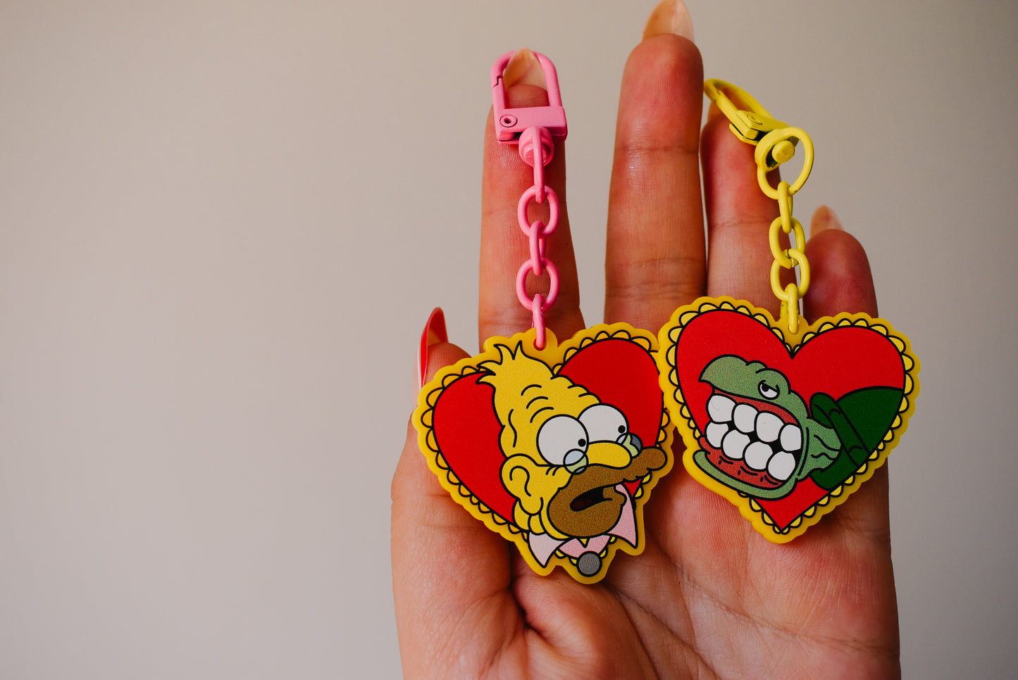 Ow ! He bit me with my own teeth keychain set