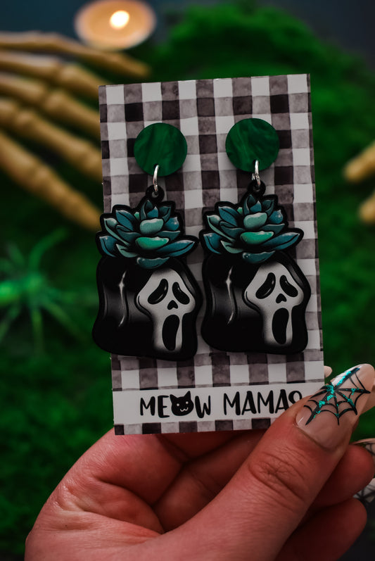 Scream planter Acrylic earrings