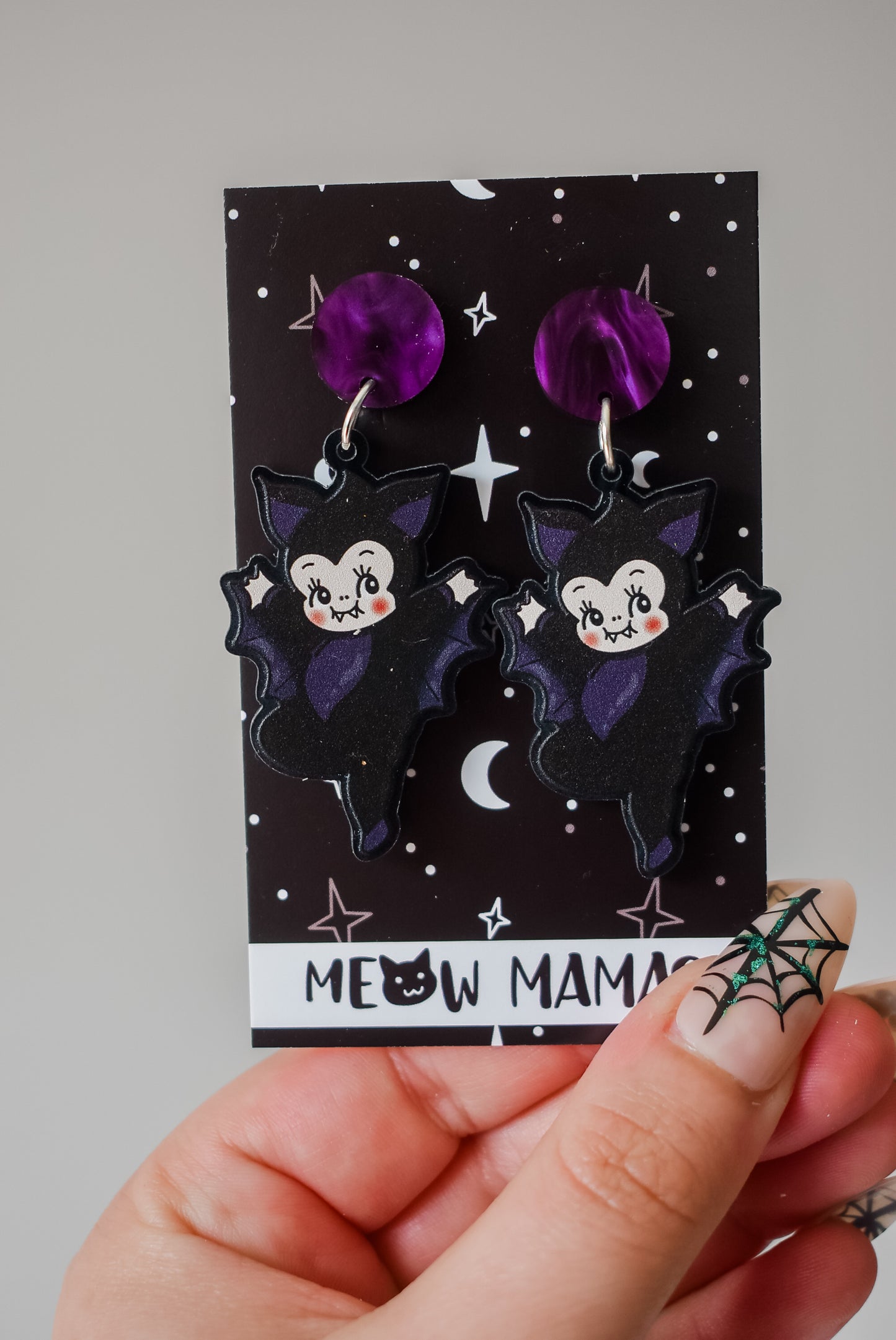 Kewpie Bat Acrylic earrings