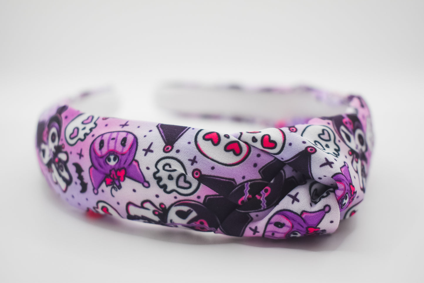 Spooky kuromi Top Knot hard headband