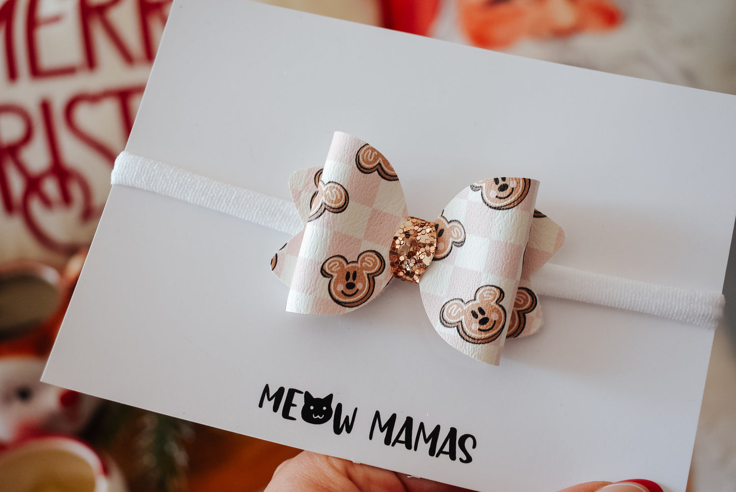 Gingerbread mouse heads petite singular bow