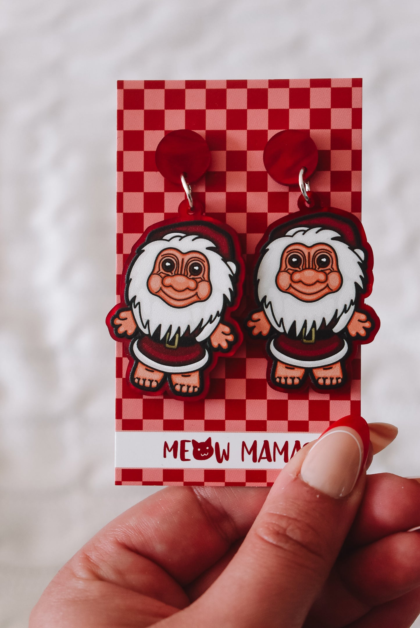 Santa Troll Acrylic earrings