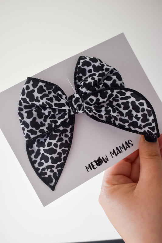 Cow print mini whimsical sailor bow