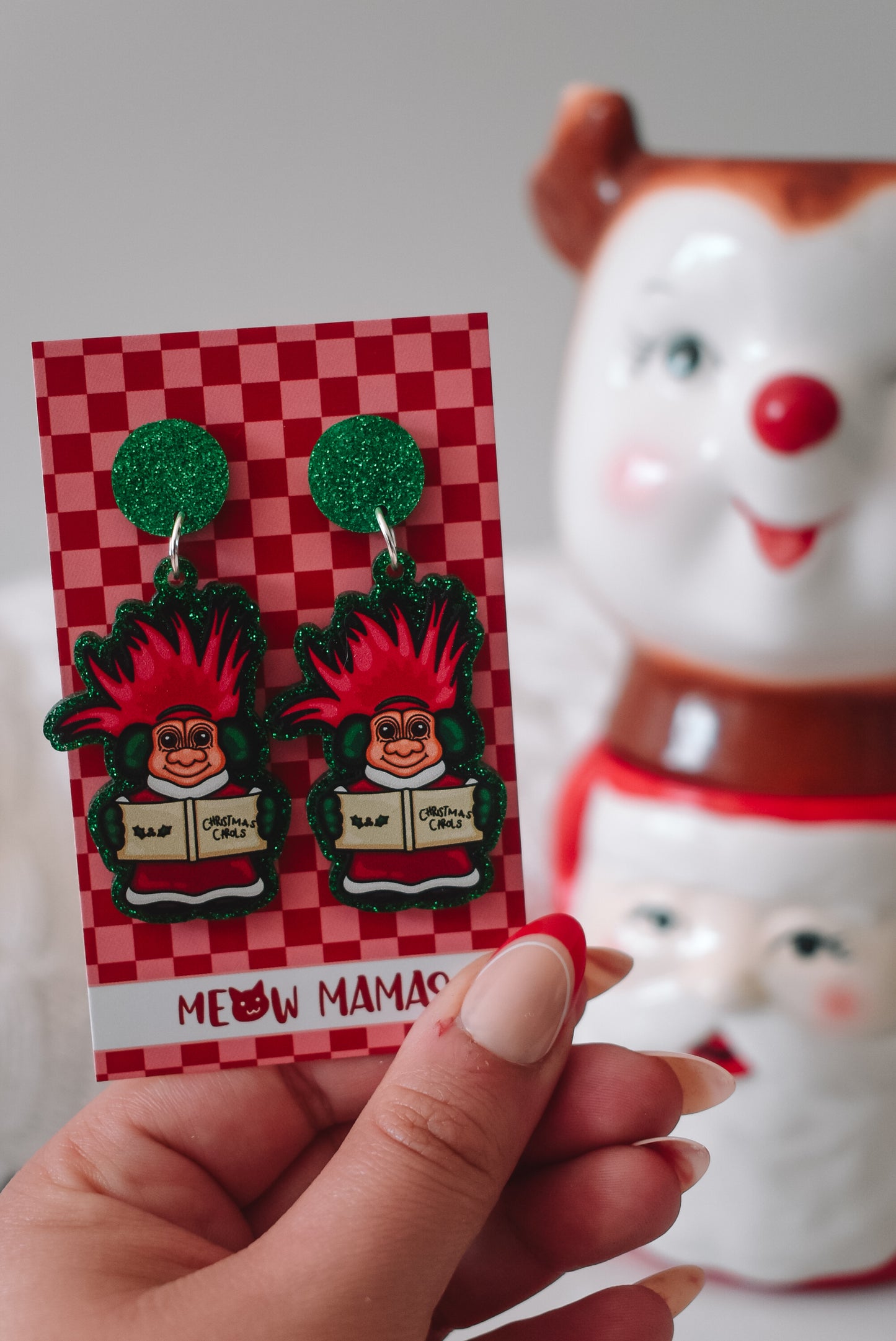 Christmas Carol Troll Acrylic earrings