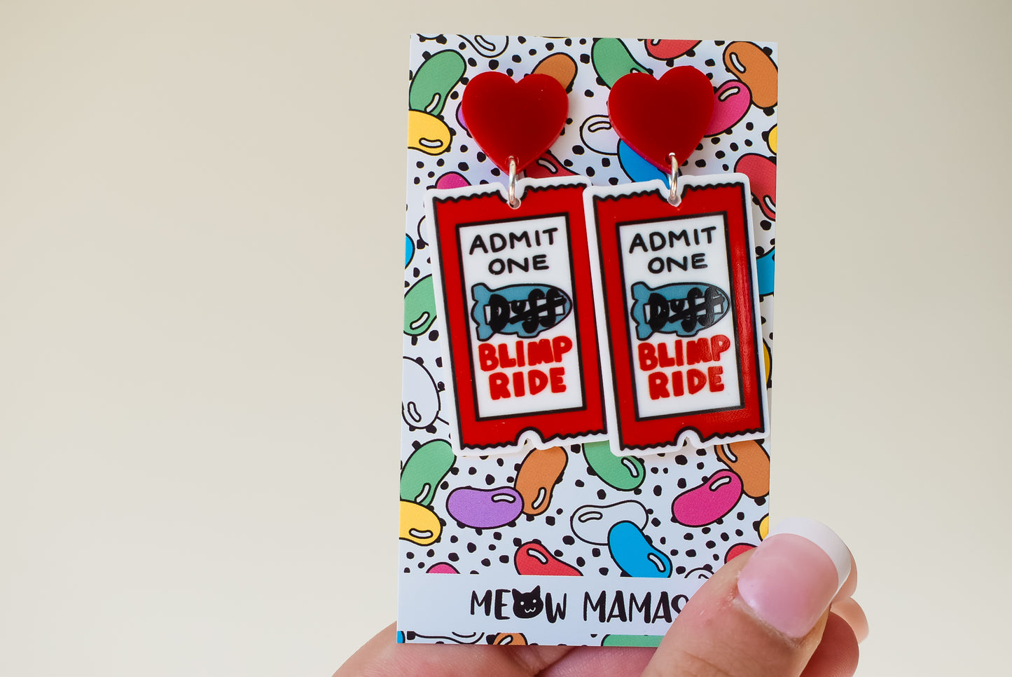 Duff blimp ride winner dangle earrings