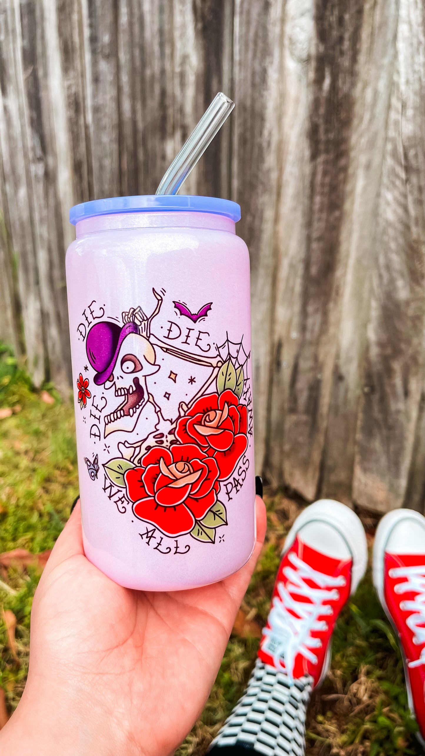 Bonejangles purple glitter cup
