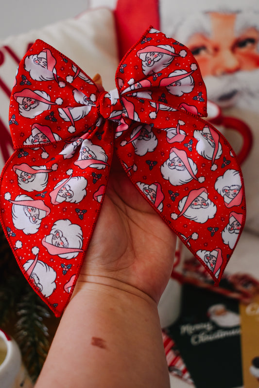 Jolly santa 5 inch hand tied sailor bow