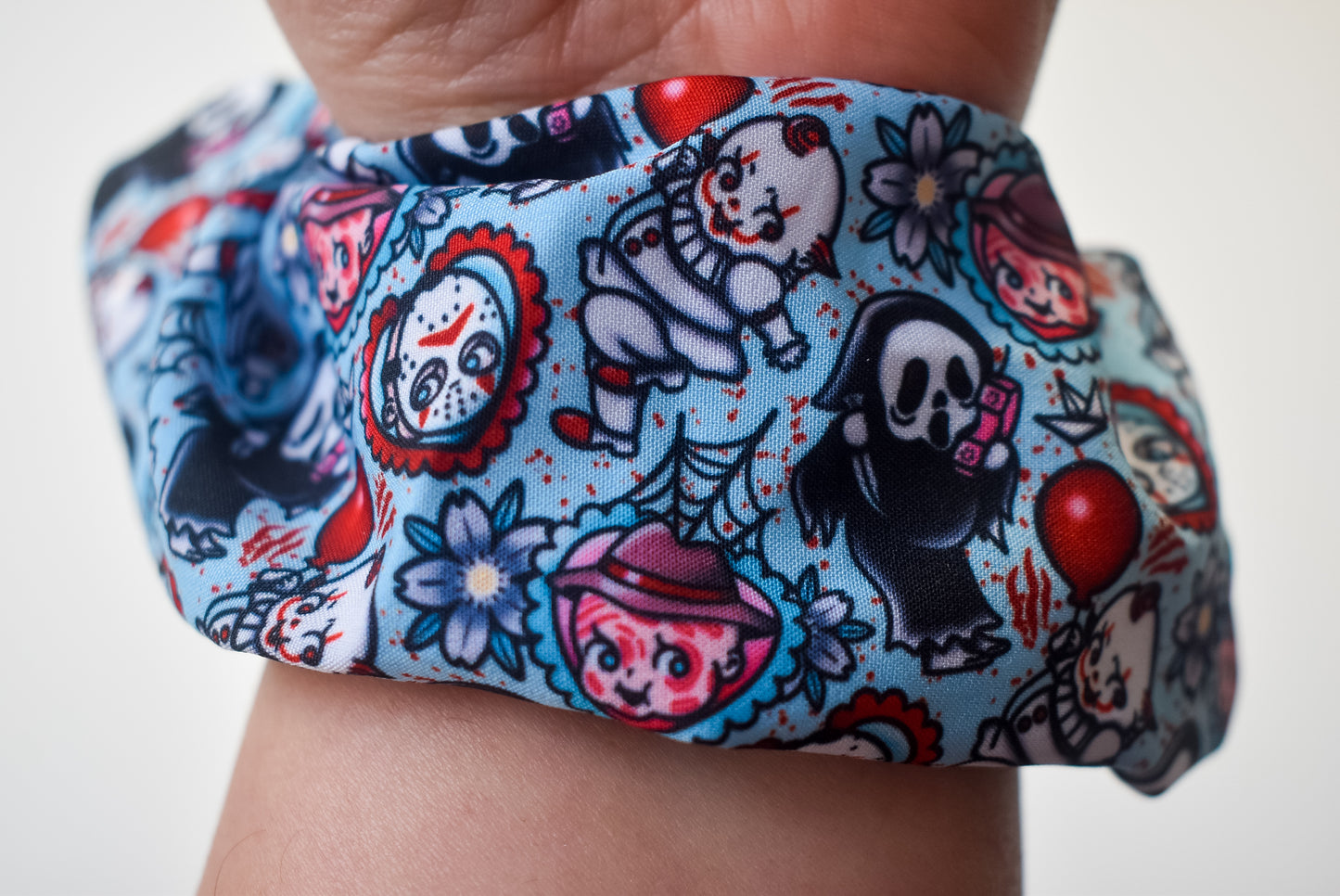 Kewpie horror scrunchie
