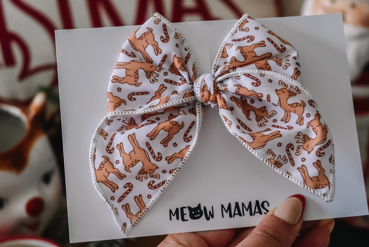Reindeer mini whimsical sailor bow